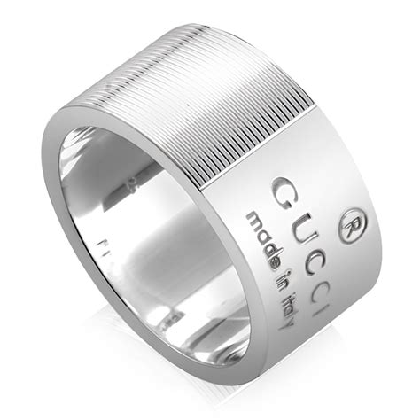 gucci silver band ring